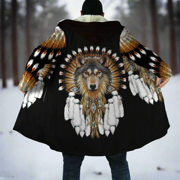 Wolf 3D full Printing Thick Fleece Hooded Coat Casual Warm Fast Free delivery