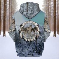 Wolf Beautiful Tribal Native Printed Hoodie Fast Free Deliver to your door