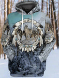 Wolf Beautiful Tribal Native Printed Hoodie Fast Free Deliver to your door