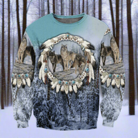 Wolf Beautiful Tribal Native Printed Hoodie Fast Free Deliver to your door