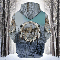 Wolf Beautiful Tribal Native Printed Hoodie Fast Free Deliver to your door