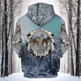 Wolf Beautiful Tribal Native Printed Hoodie Fast Free Deliver to your door