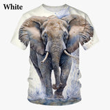 Elephant 3D Printed T Shirt Summer New Men's and Women's Casual Funny Animal Short Sleeved Round Neck T Shirt