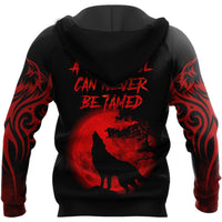 Beautiful The Red Moon Wolf 3D Hoodie Autumn Sweatshirt Zip Pullover  Streetwear KJ462