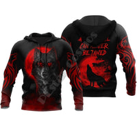 Beautiful The Red Moon Wolf 3D Hoodie Autumn Sweatshirt Zip Pullover  Streetwear KJ462
