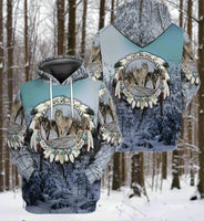 Wolf Beautiful Tribal Native Printed Hoodie Fast Free Deliver to your door