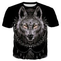 Wolf,Indians women T- Shirt 3D Print - bargainwarehouse2018.com