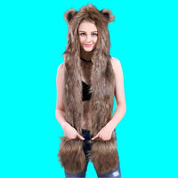 warm Hat Ear Flaps Gloves 3 in 1 Scarf - bargainwarehouse2018.com