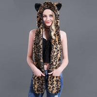 warm Hat Ear Flaps Gloves 3 in 1 Scarf - bargainwarehouse2018.com