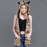 warm Hat Ear Flaps Gloves 3 in 1 Scarf - bargainwarehouse2018.com
