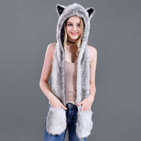 warm Hat Ear Flaps Gloves 3 in 1 Scarf - bargainwarehouse2018.com