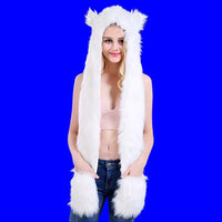 warm Hat Ear Flaps Gloves 3 in 1 Scarf - bargainwarehouse2018.com