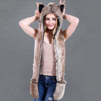 warm Hat Ear Flaps Gloves 3 in 1 Scarf - bargainwarehouse2018.com