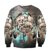 Dreamcatcher Native Wolf Hoodies Sweatshirt - bargainwarehouse2018.com