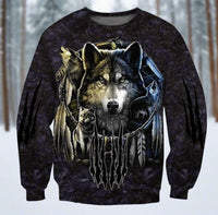 Dream catcher Wolf Hoodies Zipper Pullover Casual Jacket - bargainwarehouse2018.com